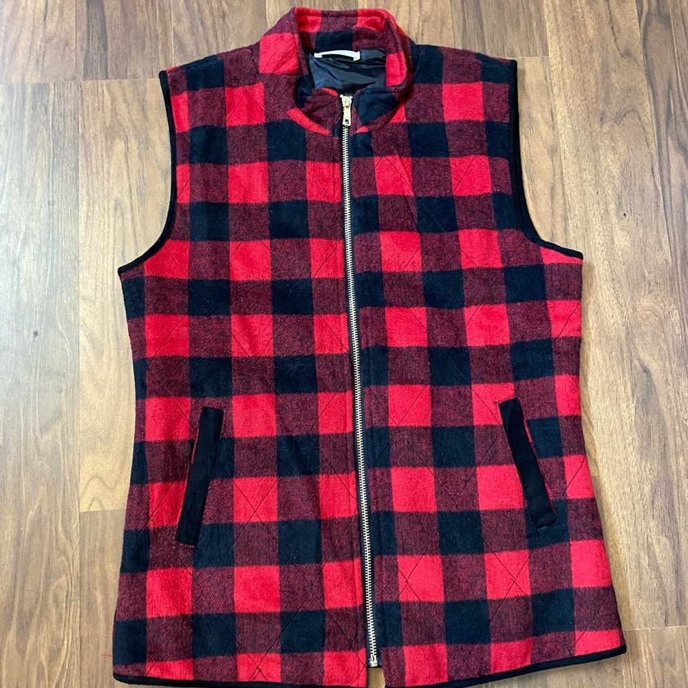 Red plaid vest